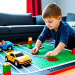 **

"A child enthusiastically designing an RC car racetrack layout on paper, surrounded by colorful toys and building blocks, fully clothed, appropriate attire, safe for work, perfect anatomy, natural proportions, family-friendly, bright lighting, indoor setting."

**